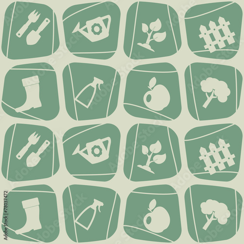 seamless background with icons of Horticulture