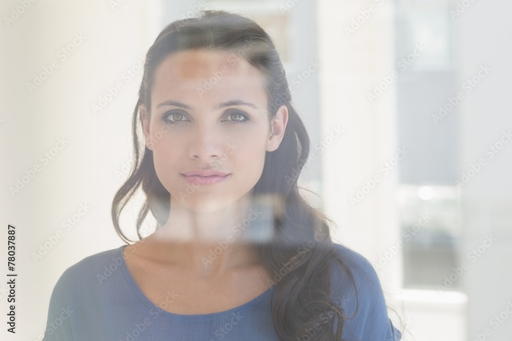 Pretty brunette smiling at camera Pretty brunette smiling at camera