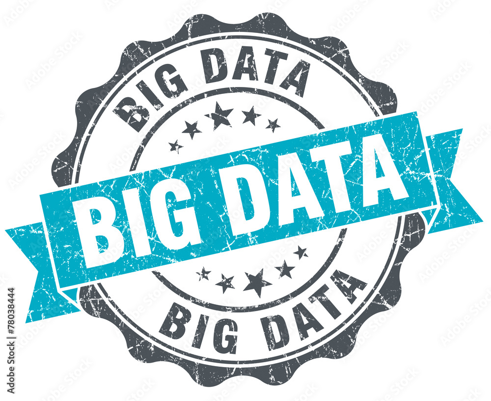 Fototapeta premium big data vintage turquoise seal isolated on white