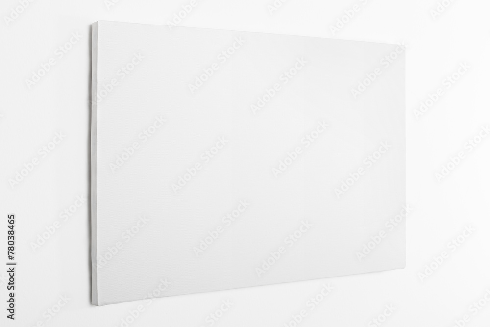 White canvas on white wall, clipping path included White canvas on white wall, clipping path included