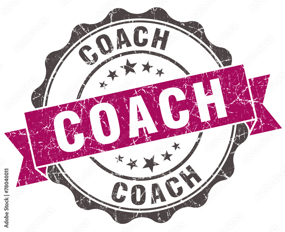Obraz premium coach grunge violet seal isolated on white