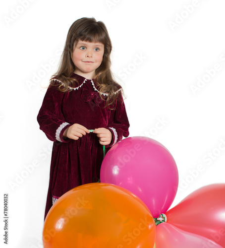 Portrait of preschooler girl in velvet dress © azazello