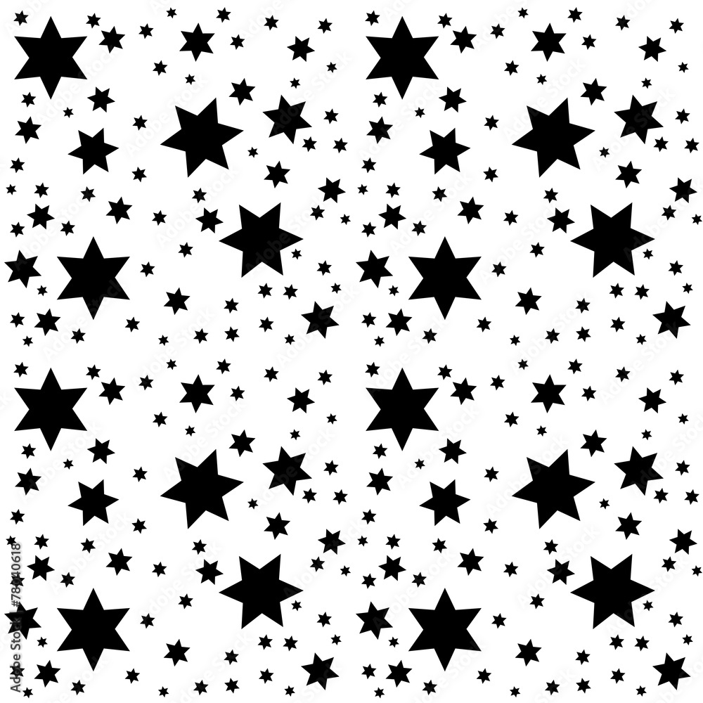 Naklejka premium Seamless Pattern Space. Starry Sky. Vector Illustration.