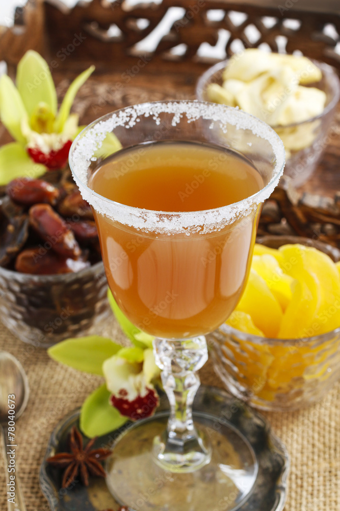 Sweet drink made of tropical fruits Sweet drink made of tropical fruits