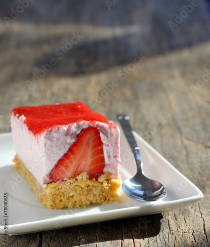 Fresh strawberry cheesecake