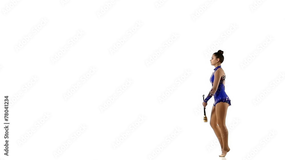 Pretty young woman doing exercises with Juggling clubs, slow Pretty young woman doing exercises with Juggling clubs, slow