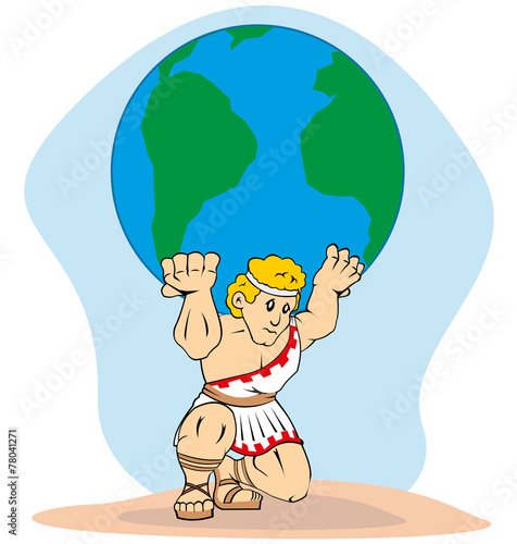Mythology Titan Atlas carrying the world on his back