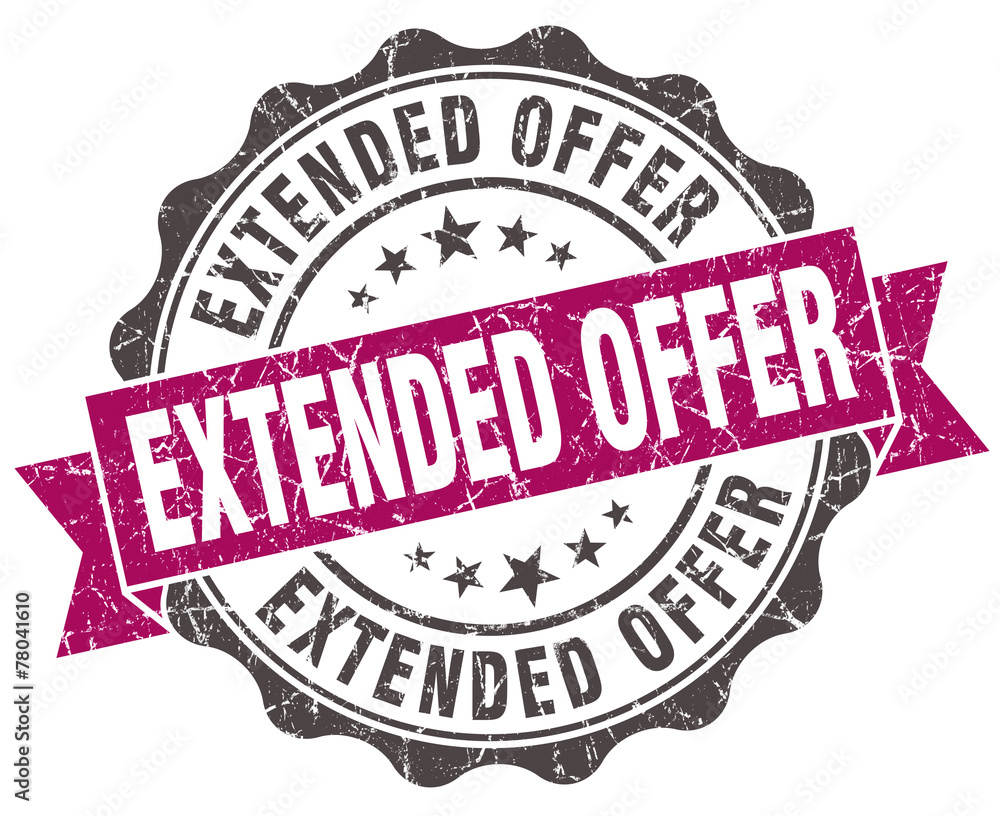 extended offer grunge violet seal isolated on white extended offer grunge violet seal isolated on white