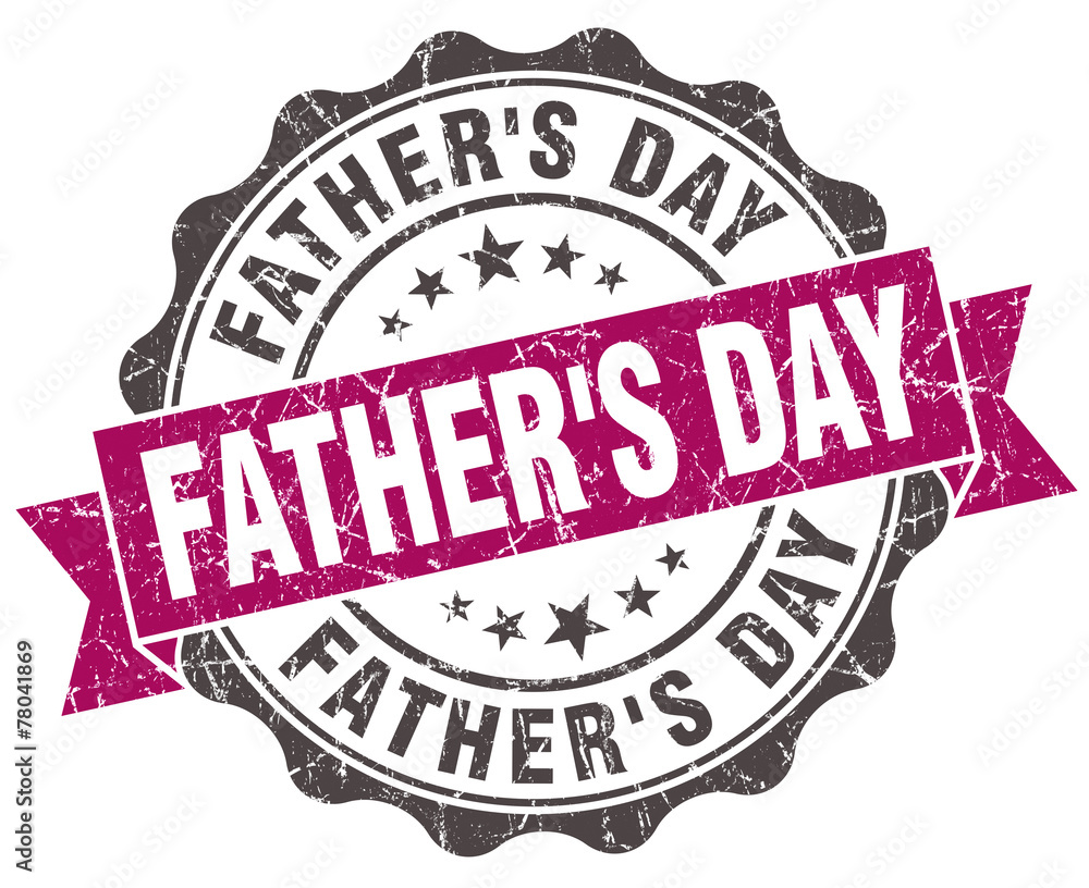 Obraz premium father's day grunge violet seal isolated on white