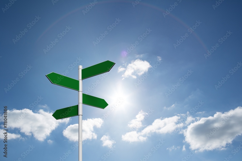 Composite image of green signpost Composite image of green signpost