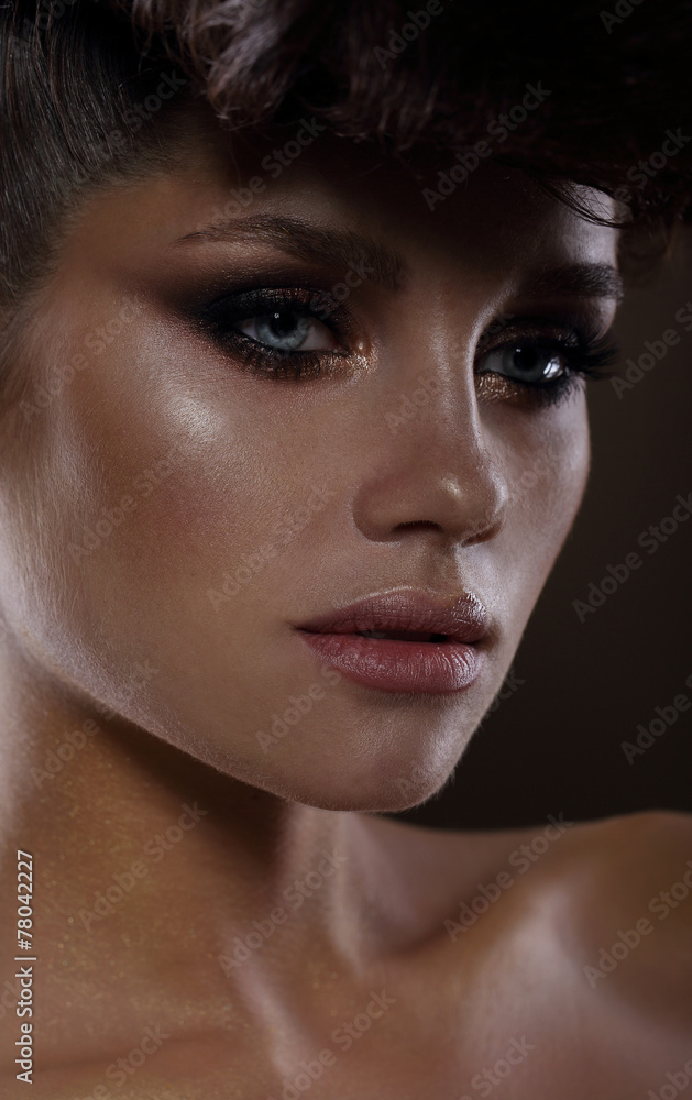 Glamorous Fashion Model with Dark Mascara Glamorous Fashion Model with Dark Mascara