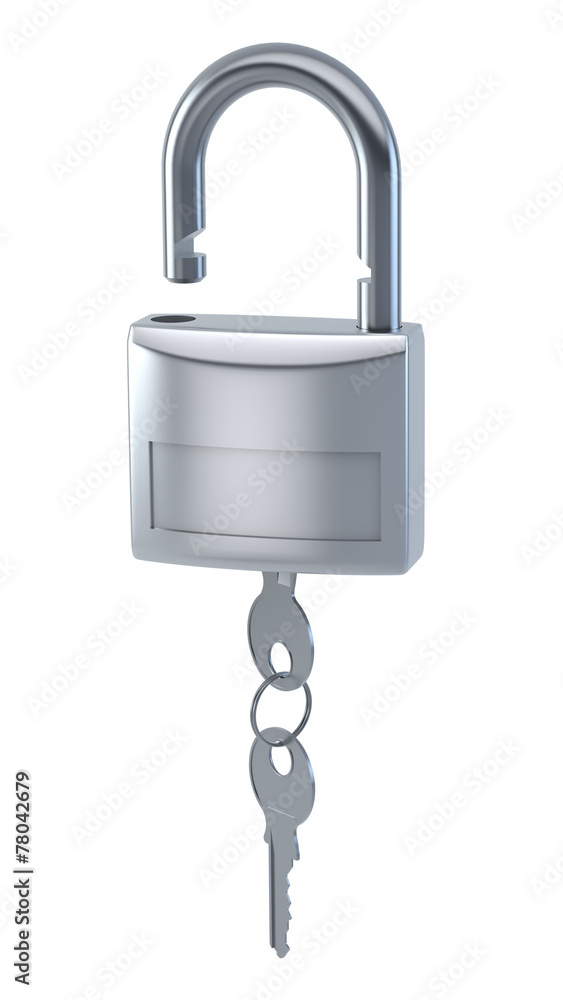 locks with keys isolated on white locks with keys isolated on white