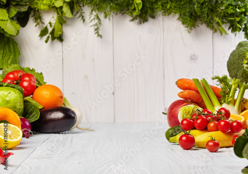 Fototapeta Naklejka Na Ścianę i Meble -  Fruit and vegetable borders