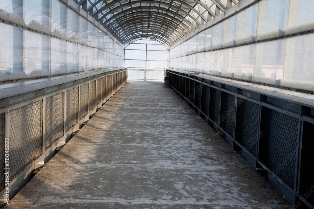 footbridge made of metal and plastic inside footbridge made of metal and plastic inside