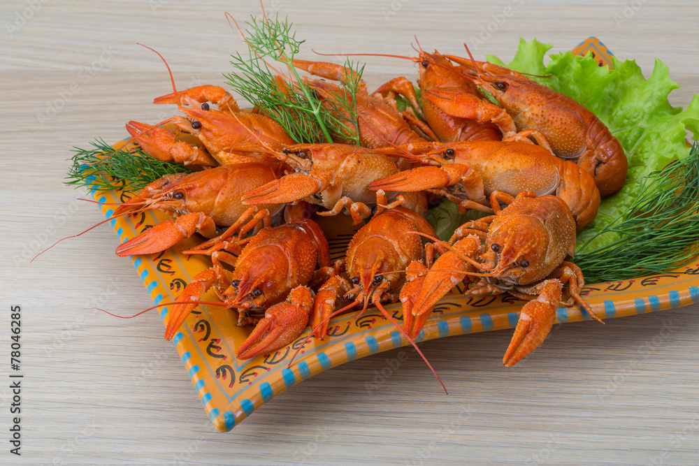 Boiled crayfish