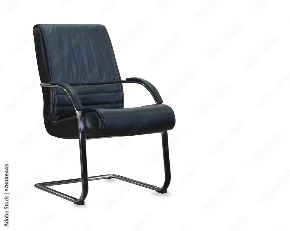 Naklejka premium Modern office chair from black leather. Isolated