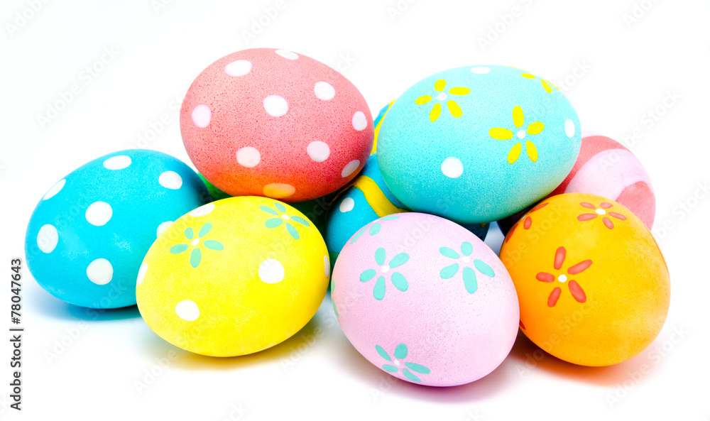 Obraz premium Colorful handmade easter eggs isolated