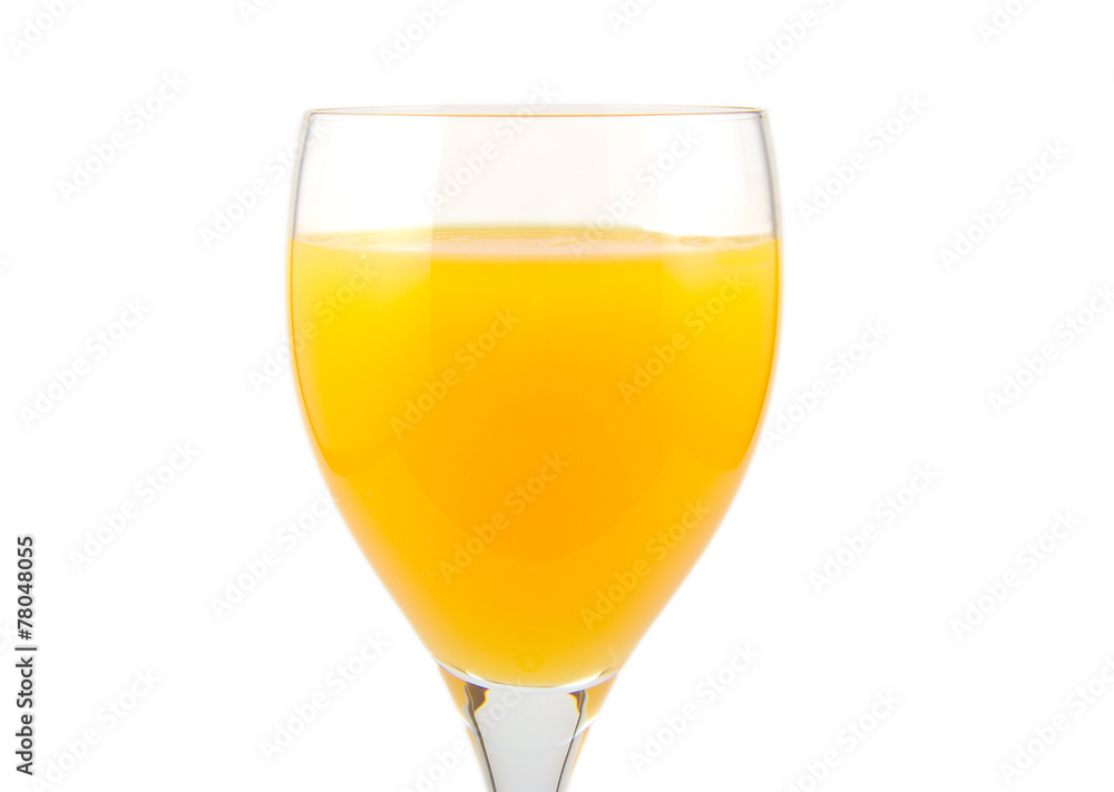 Glass of fresh orange juice isolated on white background Glass of fresh orange juice isolated on white background