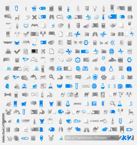 Set of veterinary stickers