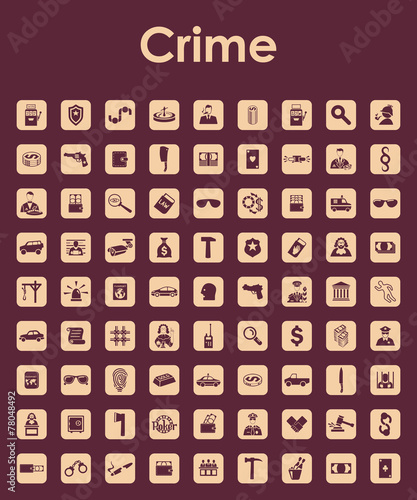 Set of crime simple icons