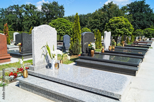 Tombstones in the cemetery photo