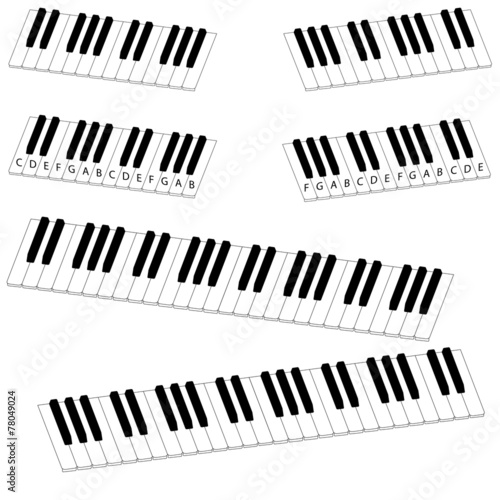 isometric piano keyboard set