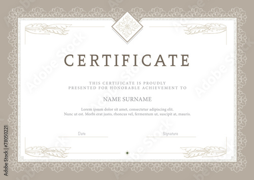 certificate, Diploma of completion, vector design template