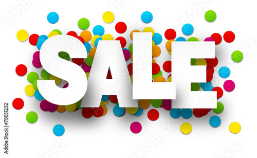 Paper sale confetti sign.