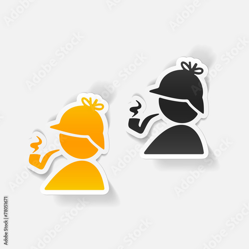 realistic design element. detective