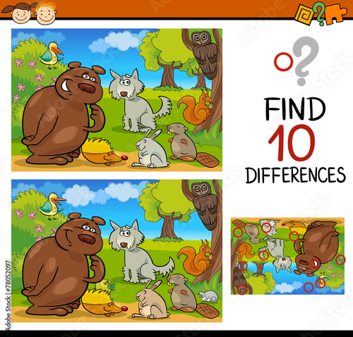 finding differences game cartoon