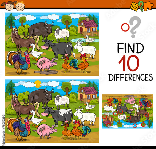 finding differences game cartoon