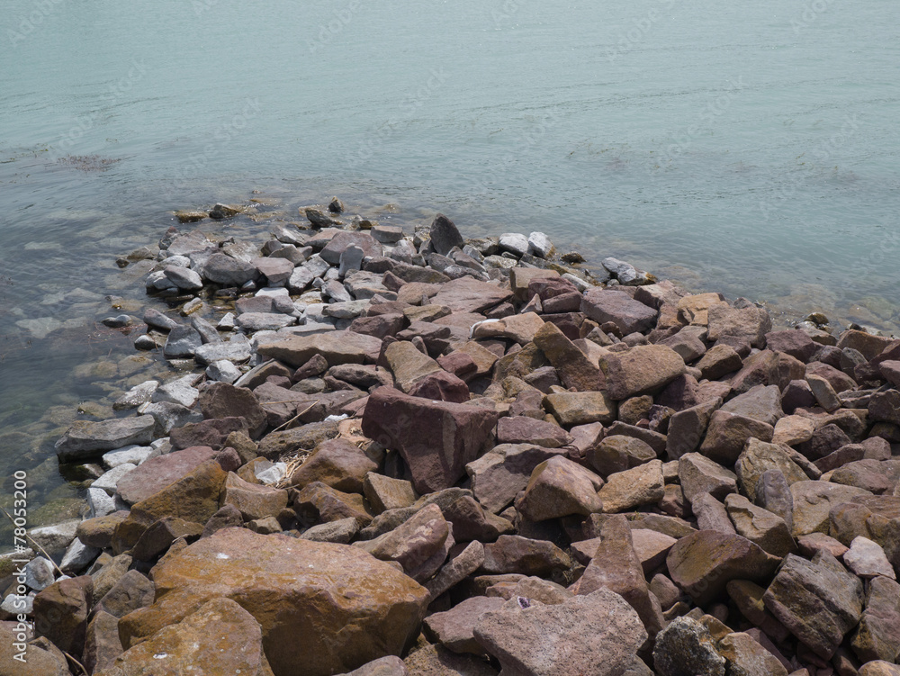 rock in the Balaton lake of coast rock in the Balaton lake of coast
