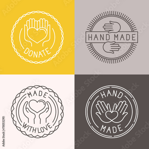 Vector hand made labels and badges