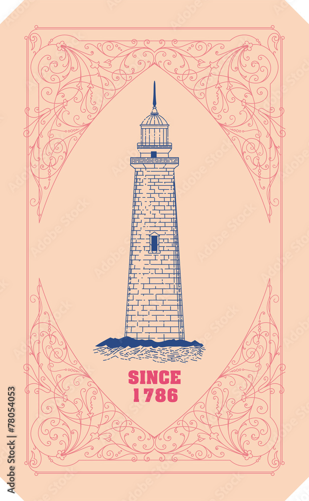 Lighthouse card. Organized by layers Lighthouse card. Organized by layers