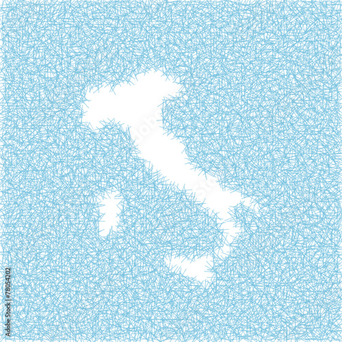 Mappa d'Italia, astratta, science fiction, pixel