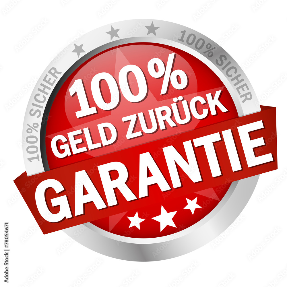 Button - 100% Geld Zurück Garantie Button - 100% Geld Zurück Garantie