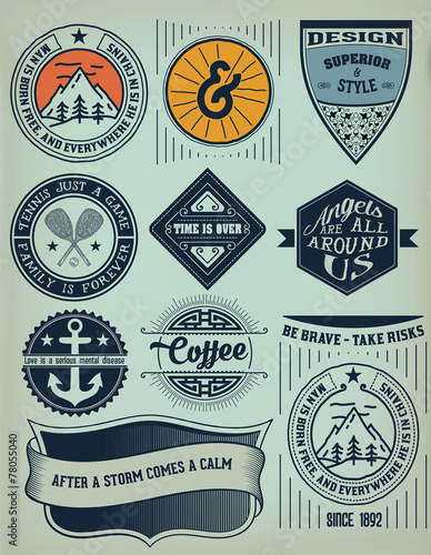Vector. Vintage Insignias / logotypes set. Vector design element