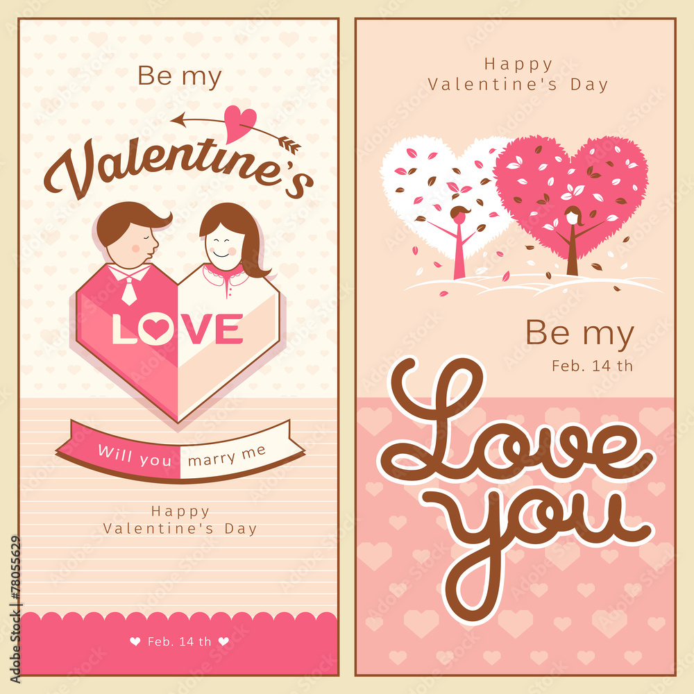 Happy Valentines Day banners collections
