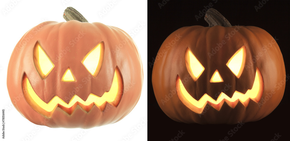 A beautiful pumpkin in a studio black background A beautiful pumpkin in a studio black background
