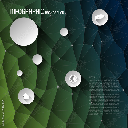 abstract infographic template, low polygonal design background