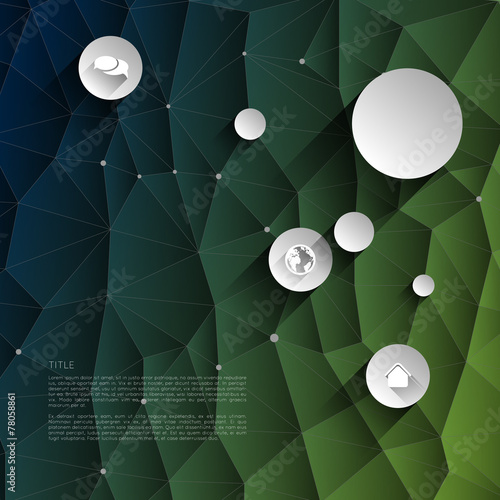 abstract infographic template, low polygonal design background