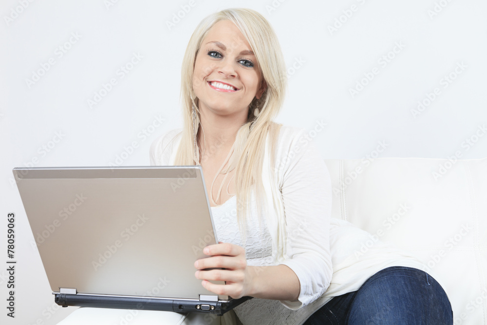 young beautiful woman using a laptop computer at home young beautiful woman using a laptop computer at home