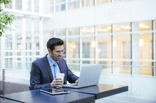 Business man with computer