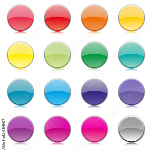 Set of multicolored buttons, vector illustration.