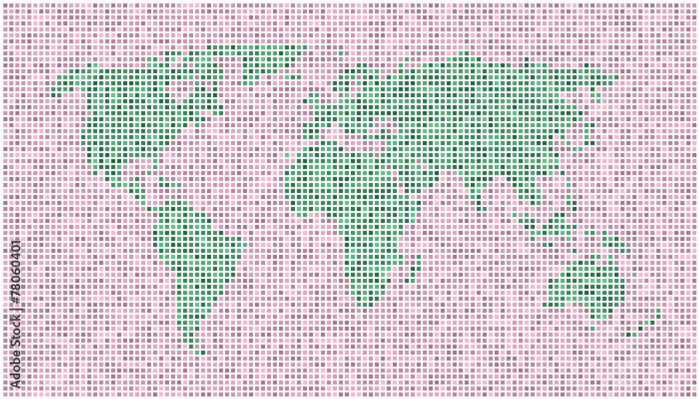 Fototapeta premium World map dots Pink Green EPS 10