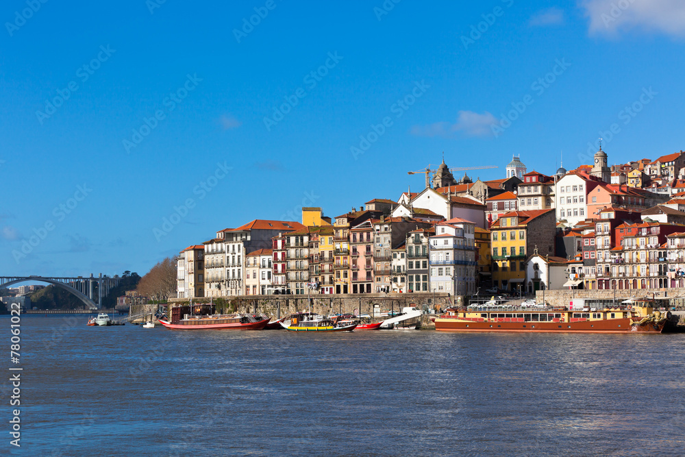 Overview of Old Town of Porto, Portugal