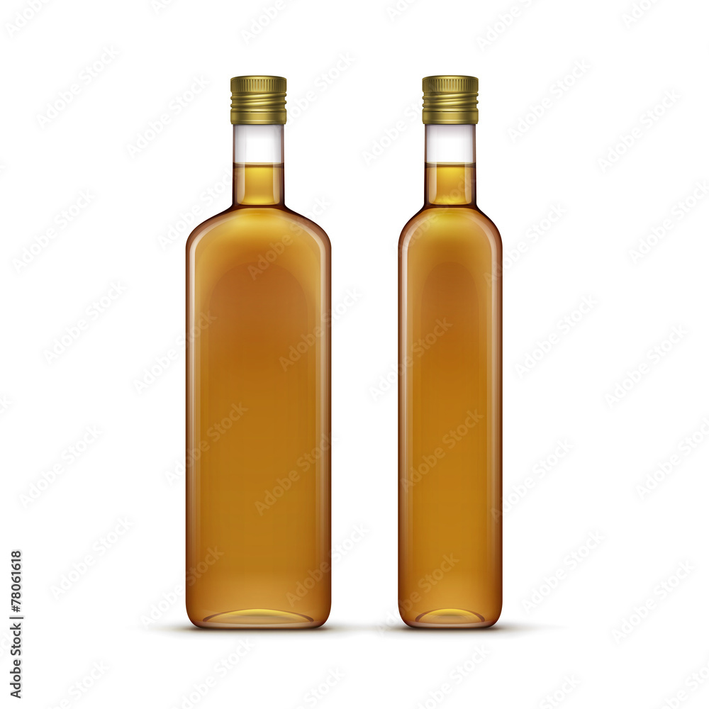 Vector Set of Olive or Sunflower Oil Glass Bottles Vector Set of Olive or Sunflower Oil Glass Bottles