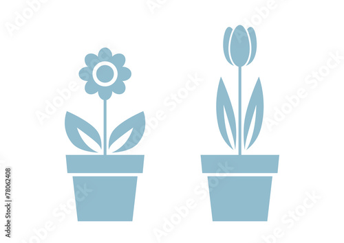 Fototapeta Naklejka Na Ścianę i Meble -  Flower icons on white background