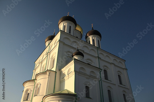 Orthodox monastery church domes of the Kremlin Fortress photo