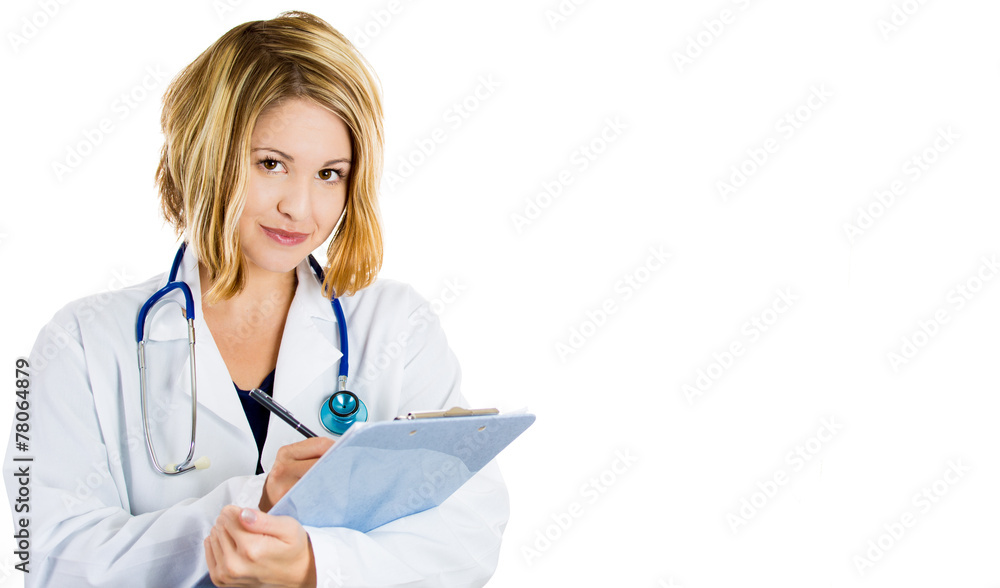 attractive female doctor isolated on white background attractive female doctor isolated on white background